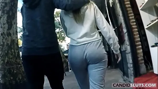 Adorável PAWG grande bunda redonda Candid Voyeur em calças de algodão cinza - Vídeo CS-082 novos clipes