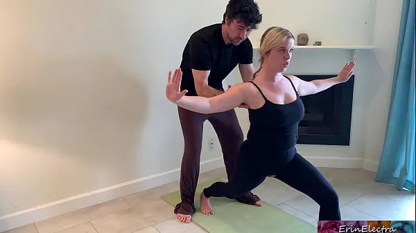 Fresh Stepson helps stepmom with yoga and stretches her pussy new Clips