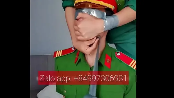 Fresh Vietnamese policeman with tape new Clips