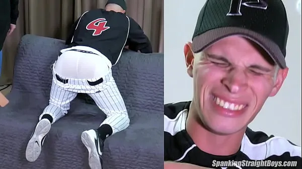 A Straight Blonde Jock in Baseball Gear is given a Humiliating Spanking Klip baharu baharu