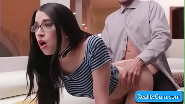 مقاطع جديدة Sexy and nerdy big tit brunette teen Alex Coal loves getting her pussy pounded hard from behind by huge dick