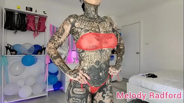 مقاطع جديدة Sheer Black and Red Skimpy Micro Bikini try on Melody Radford